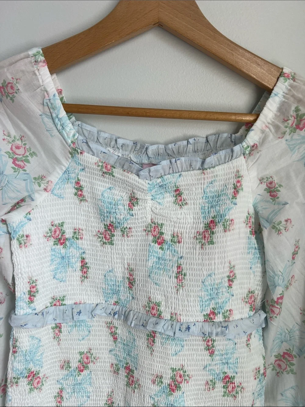 Target x LoveShackFancy | Girls Blue & White Floral Smocked Dress NWT Size 16